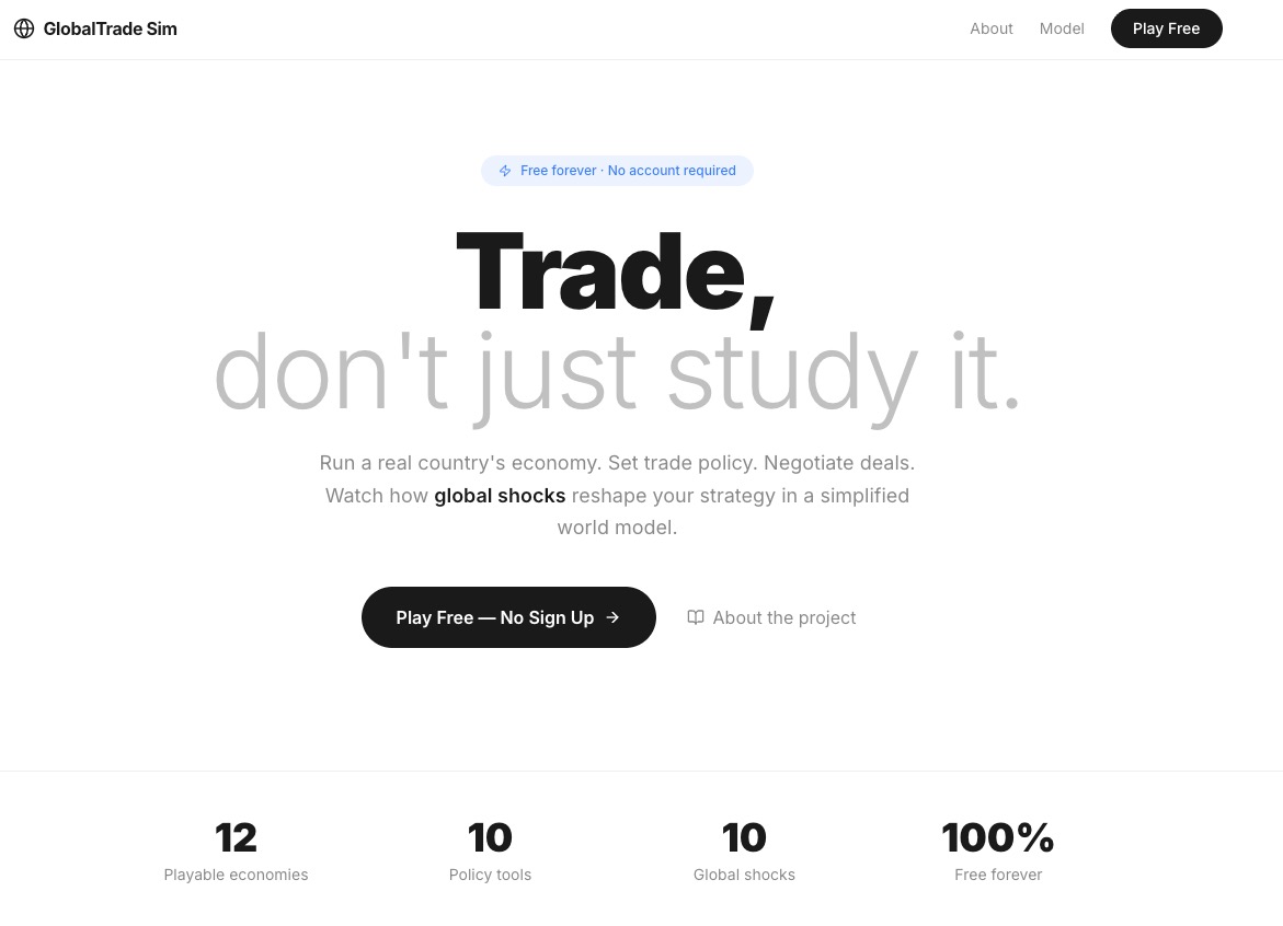 Приложение: GlobalTrade Sim · Еркежан Бакытбек